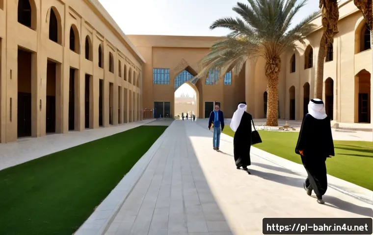 Home 16 바레인의 주요 교육기관 - Photorealistic wide-angle view of a modern Bahraini public university campus in Isa Town, elegant sa...